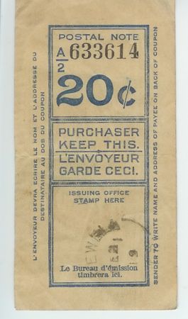 11  20 cent Postal Note 319